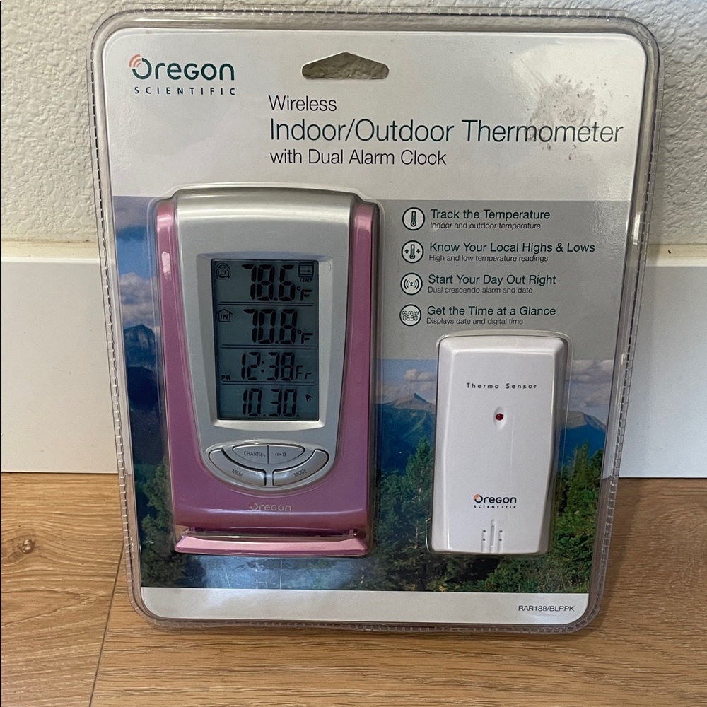 Indoor/Outdoor Thermometer with Dual Alarm Clock